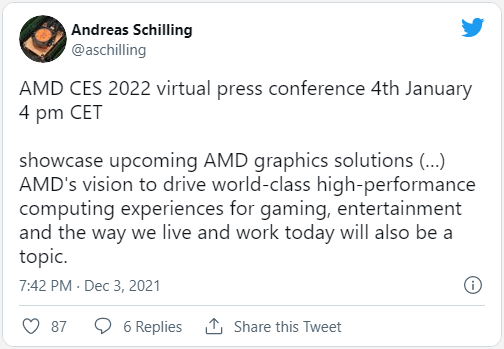 AMD與Intel放出CES 2022釋出會預告 當天上午8/10點先後召開 AMD與Intel放出CES 2022釋出會預告 當天上午8/10點先後召開