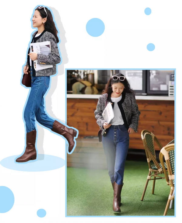 牛仔靴+甜騷裙=美到不像話!秒變腿精 牛仔靴+甜騷裙=美到不像話!秒變腿精