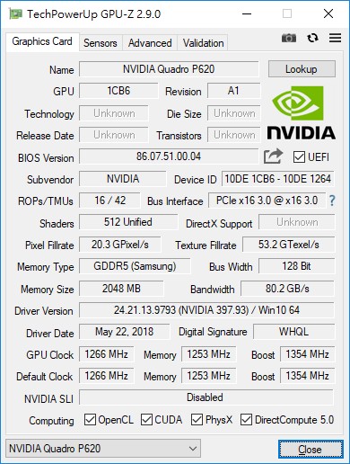 Quadro P620相當於什麼水平的顯示卡，玩遊戲也就GTX 750Ti的水平