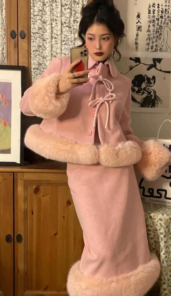 搭配前陣子爆火千金妝的人間富貴花穿搭來了，這個冬天做個富貴花