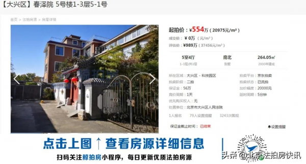 北京法拍房成交分析：500萬的大漏不撿卻是為何？