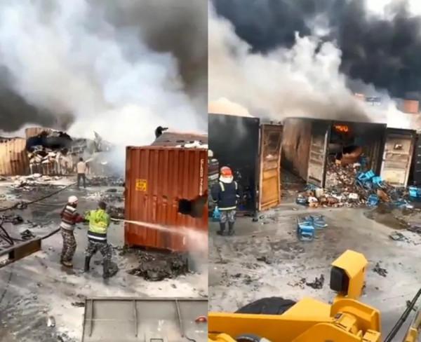 集裝箱在空襲中被炸燬