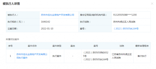 快訊：佳兆業集團蘇州子公司成為被執行人 執行標的約165萬元