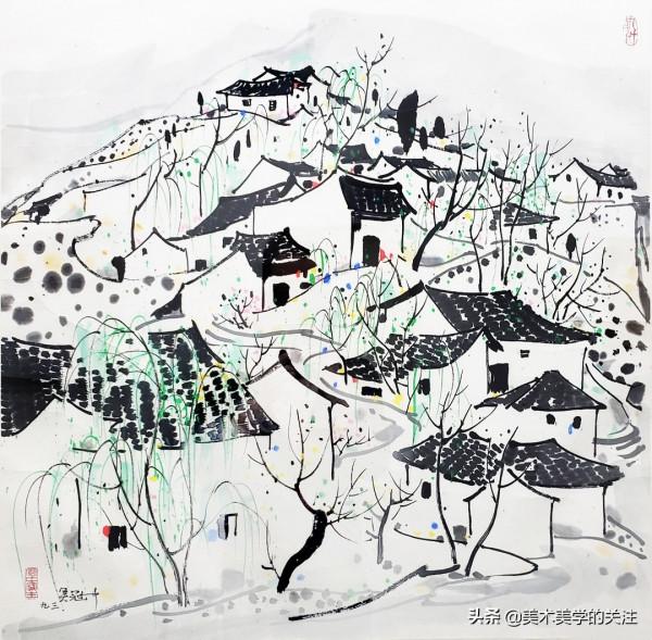 珍藏30年吳冠中先生油畫《北國風光》，嘉德國際拍賣拍2700萬