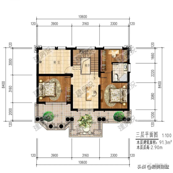 房子別嫌小，能建就趁早，佔地96平的豪華歐式別墅，照樣大放異彩