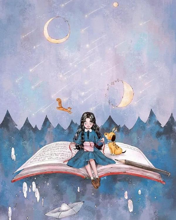 每日插畫｜aeppol的治癒系森林少女日記，休息一會兒再走也沒關係