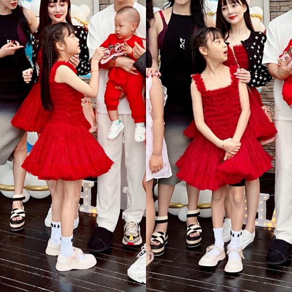 乾弟弟兒子週歲宴太有排場，李小璐祖孫三代捧場，穿禮服打扮隆重