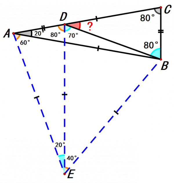 已知AD=BC，紅色角度數=？