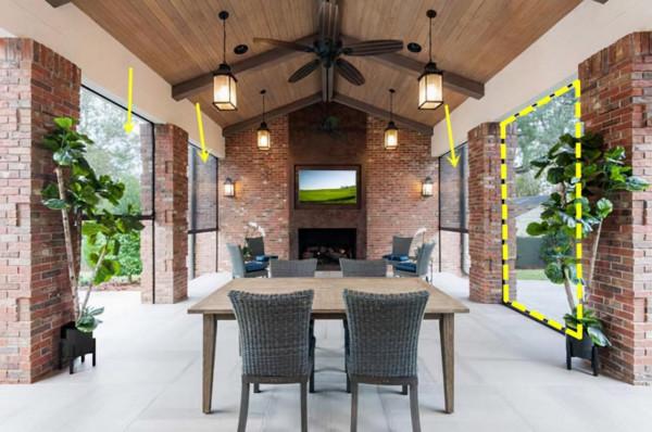 封陽臺裝扇玻璃窗，升降式隨時切換，物業來了就開啟，算不上違建