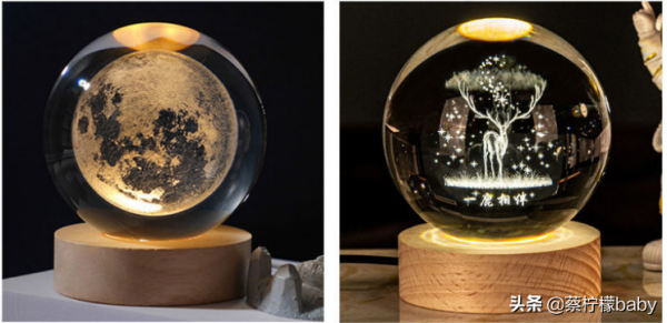 發光水晶球創意小夜燈 發光水晶球創意小夜燈