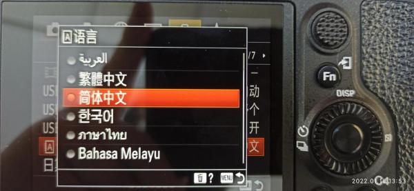 國行索尼微單機身選單，沒有英文和日文