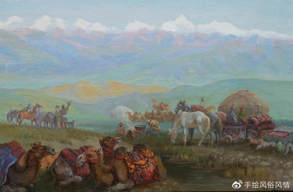 古絲綢之路-哈薩克風俗畫欣賞
