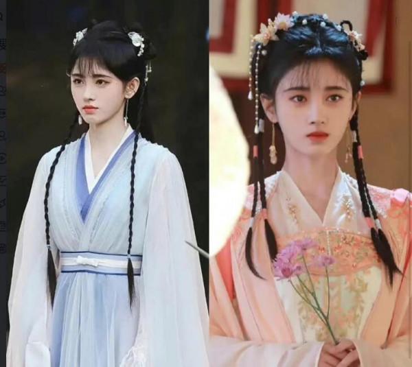 造型不夠掛墜來湊，鞠婧禕古裝標配：愛豆妝+掛墜，雞毛也當髮飾