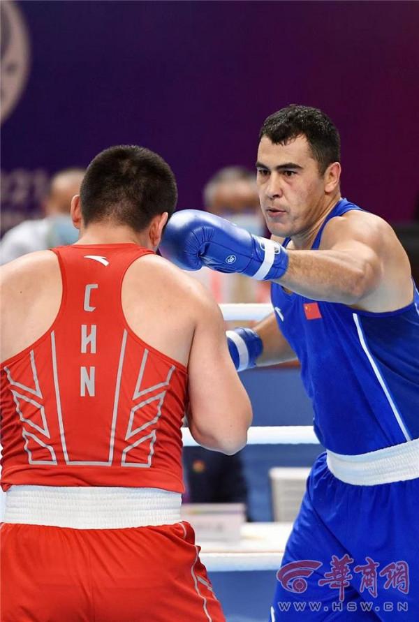 十四運拳擊男子+91公斤級半決賽 陝西選手艾合麥提·麥麥提鎖定銅牌