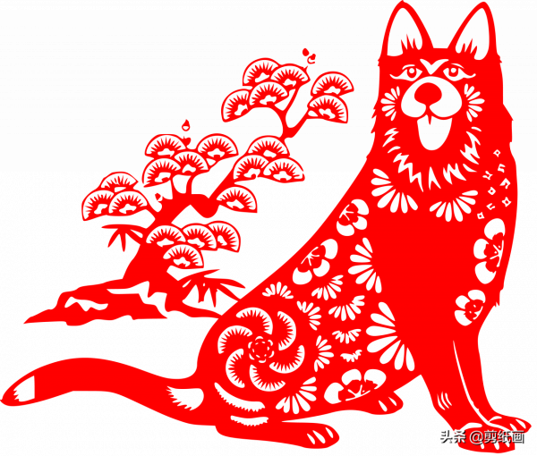 十二生肖剪紙狗，從一而終，狗不懂背叛、欺騙與懷疑，只有忠誠