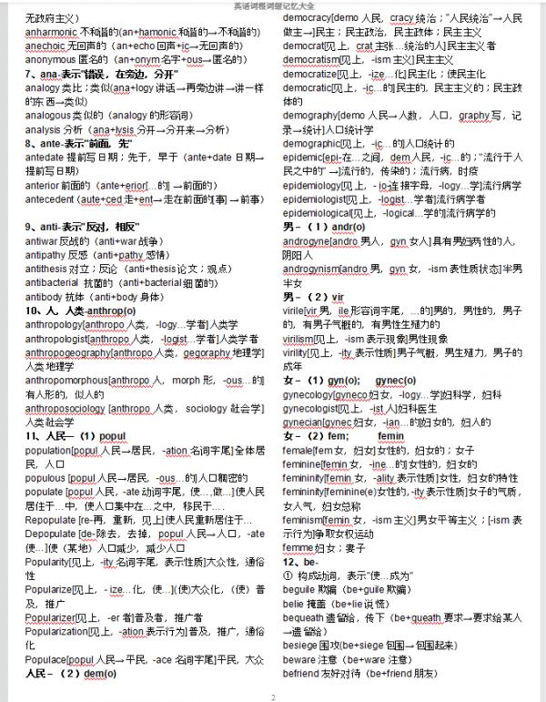 高考英語詞根詞綴記憶大全(超詳細)幫你快速擴充套件詞彙量 高考英語詞根詞綴記憶大全(超詳細)幫你快速擴充套件詞彙量