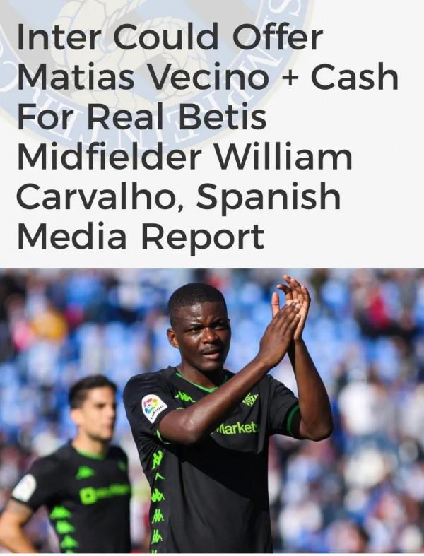 西班牙媒體：國米用貝西諾+錢交換皇家貝蒂斯中場