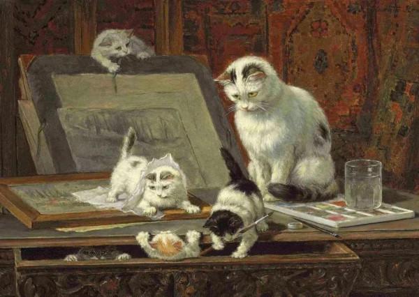 100年前她畫了超多貓，姿態萬千，惟妙惟肖