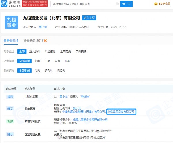 王思聰投資房地產開發公司