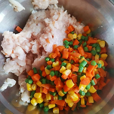 #一學就會快手菜#蔬菜雞肉餅（低卡減脂）