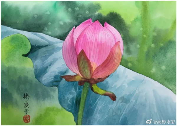 川美畢業的水彩大師，筆下繽紛的花卉、極致的風景靜物，張張迷人