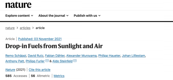 Nature重磅：“空氣燃料”不是夢，碳中和里程碑初驗成功