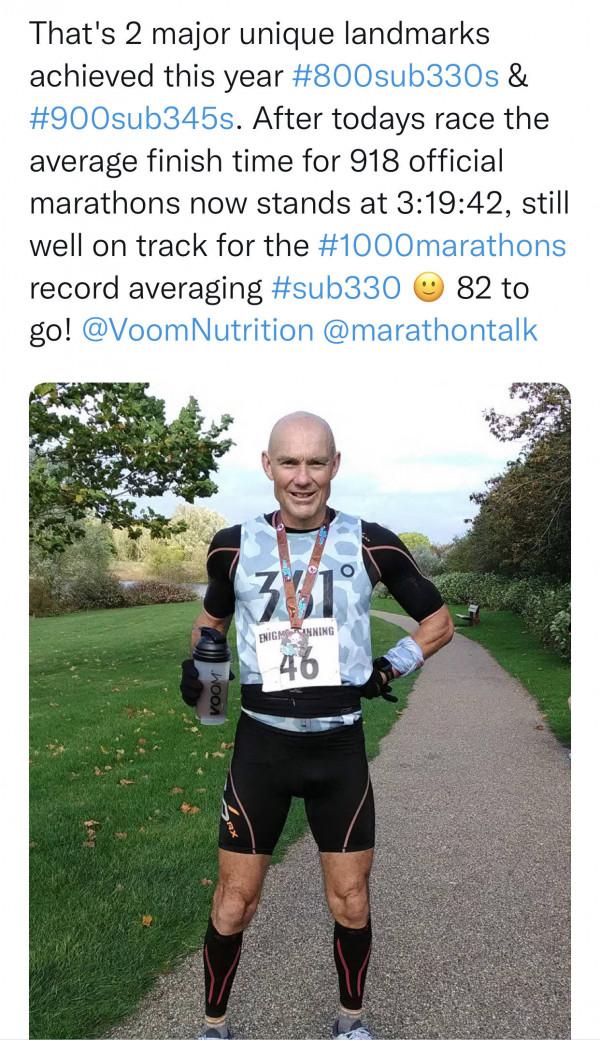 瘋狂跑步40年!58歲IT大叔完成第918場馬拉松 目標實現1000場 瘋狂跑步40年!58歲IT大叔完成第918場馬拉松 目標實現1000場