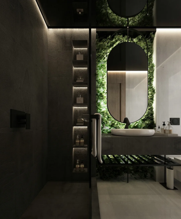 大理石裝飾現代公寓，高階浪漫