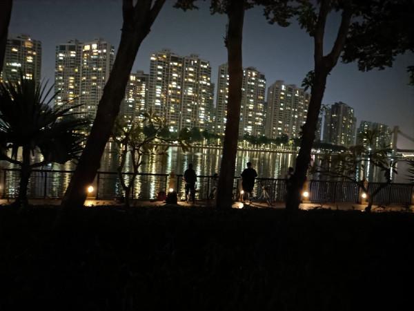 野釣河邊喜獲麥鯪，無人機組合圖案勝比煙火