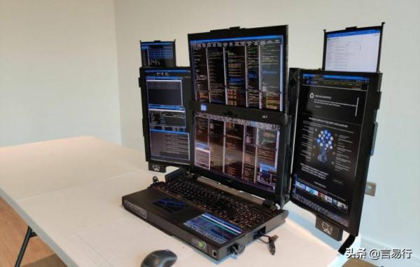 這款瘋狂的膝上型電腦有七個可摺疊顯示器