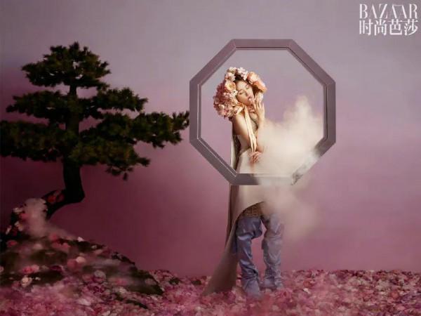 劉詩詩《時尚芭莎》牡丹花間大片 劉詩詩《時尚芭莎》牡丹花間大片