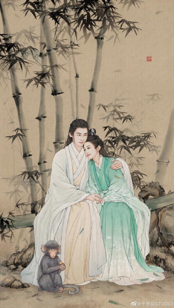 唯美工筆畫古風人物