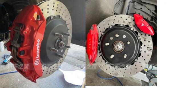 特斯拉Model X改裝21寸輪轂輪胎 升級Brembo剎車