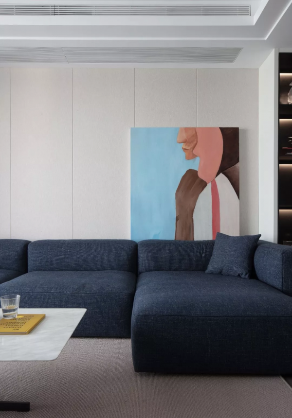 130㎡現代簡約風格新房裝修，客餐廳背景牆愛了