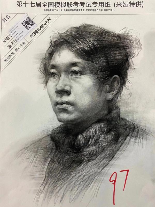 浙江省2021屆一模素描高分卷