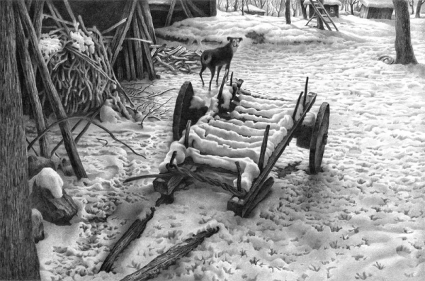 畫雪61年，74歲老人一支鉛筆將雪畫活