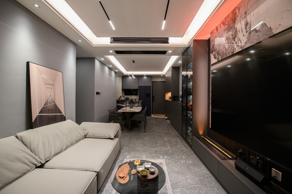 92㎡現代簡約風，“三房改兩室”超大收納空間，高品位低奢華