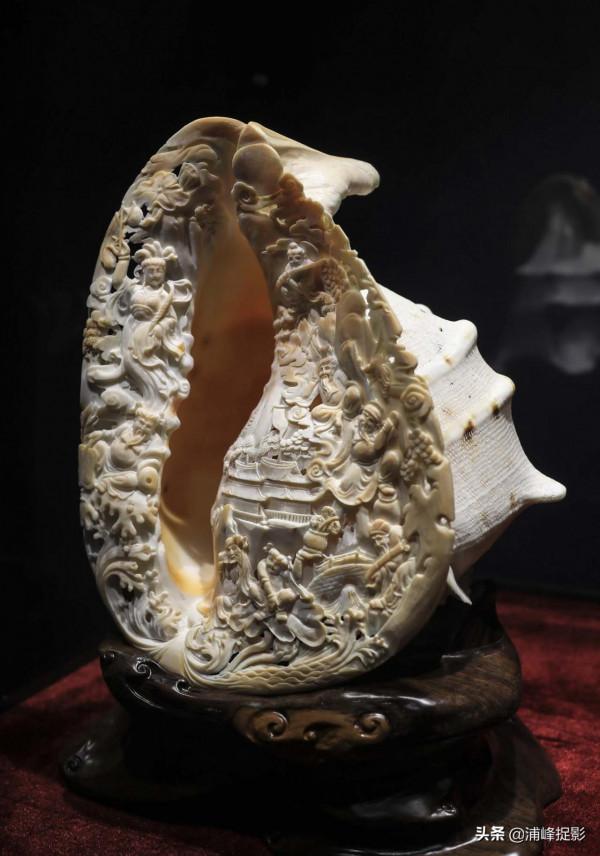 4年耗費5噸鮑魚殼雕出“龍鳳舟”“九龍壁”，萬年硨磲玉化如羊脂