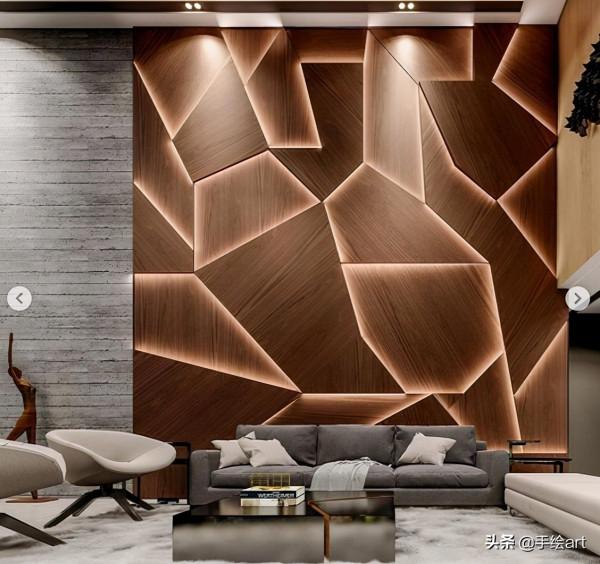 充滿燈光藝術的牆面