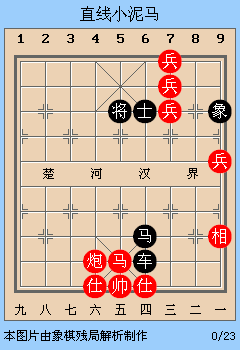 “泥馬渡康王”江湖系列殘局研究：直線小泥馬