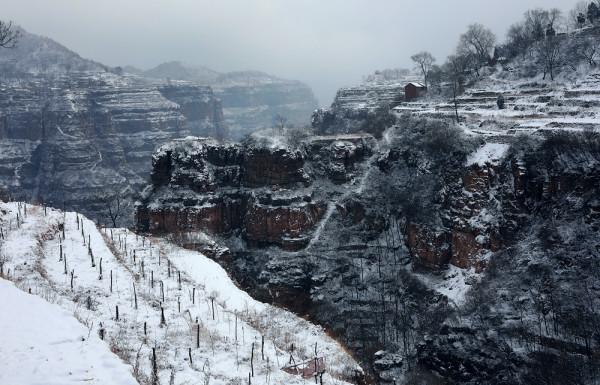 韓家凹，雪後成為一個白色的童話世界