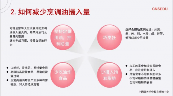 膳食指南核心推薦五：少鹽少油，控制限酒