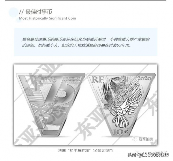 2022年世界硬幣大獎賽單項獎公佈（附我國入圍專案）