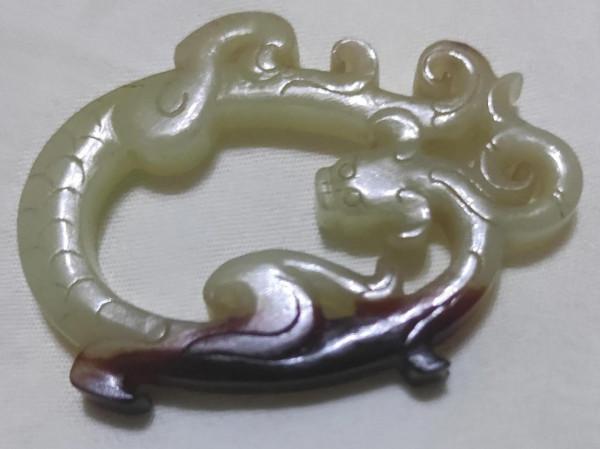 戰漢高古和田玉雞心佩