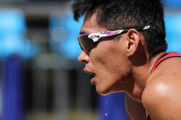 沙灘排球——男子成年組小組賽：江蘇一隊勝海南一隊