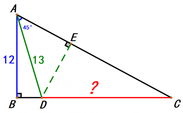 已知∠CAD=45°，求CD=？