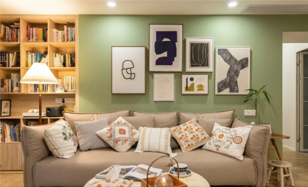 135m²北歐輕復古風三居，開放式廚房+吧檯，讓生活更有情調