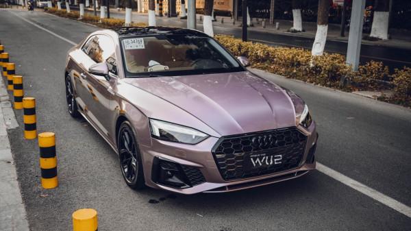 蘇州無二汽車貼膜丨奧迪A5改色冰梅粉