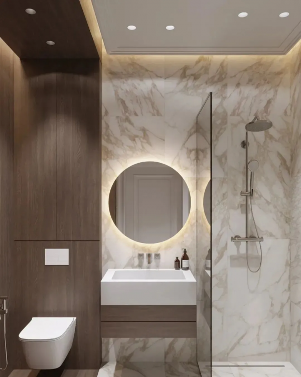 大理石衛生間設計，簡約輕奢