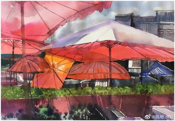 川美畢業的水彩大師，筆下繽紛的花卉、極致的風景靜物，張張迷人